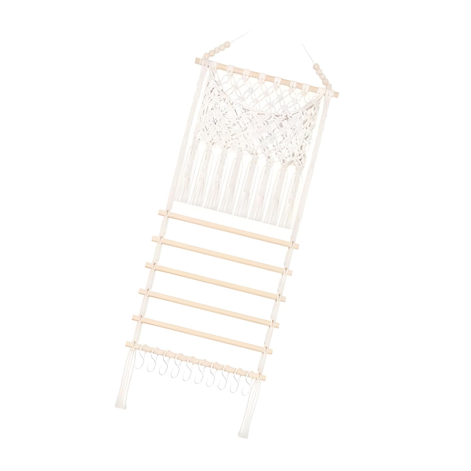 OSNIYAW Space Saving Decorative Hair Clip Rack Hanging with Hooks 35cm Decorative Hair Accessories Display Rack Wooden Hanging