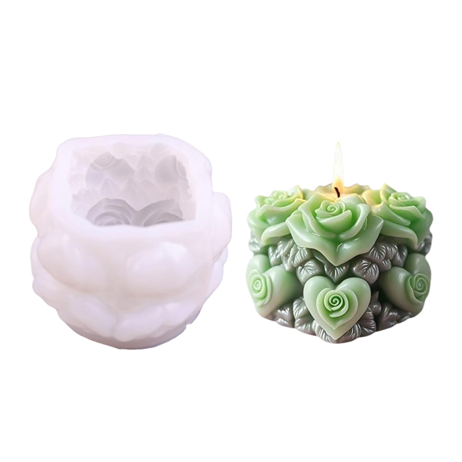 Buxuaaaa Creative Rose Shaped Silicone Mold for Scented Soap and Home Decoration Creative Multipurpose Silicone Waxes Mold