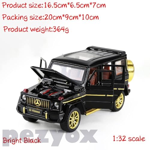 Image of AMG G63 White Car Toy for Kids White Kids New Diecast Metal Pullback Openable Doors Toy Cars (Black)