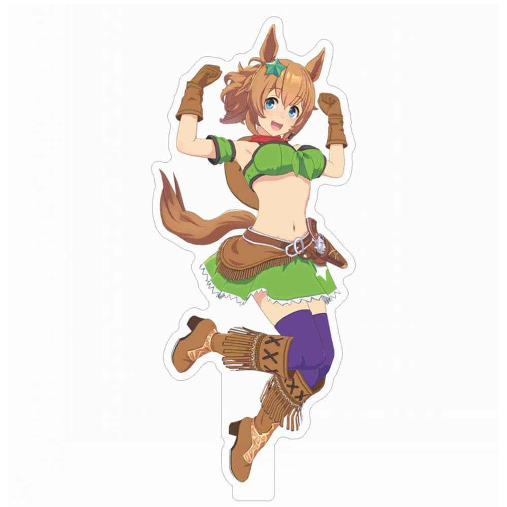 BRALEM Tokai Teio Anime Figure Acrylic Stand Model, Pretty Derby Anime Character Decoration Cosplay Statue Toys Fans Gift Collection 1Pcs,transparent-D-15CM