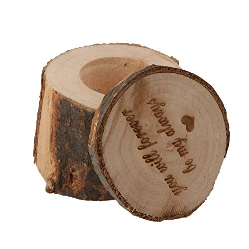 Preisvergleich Produktbild VORCOOL Rustikale Holzring Träger Box Trauring Box Halter