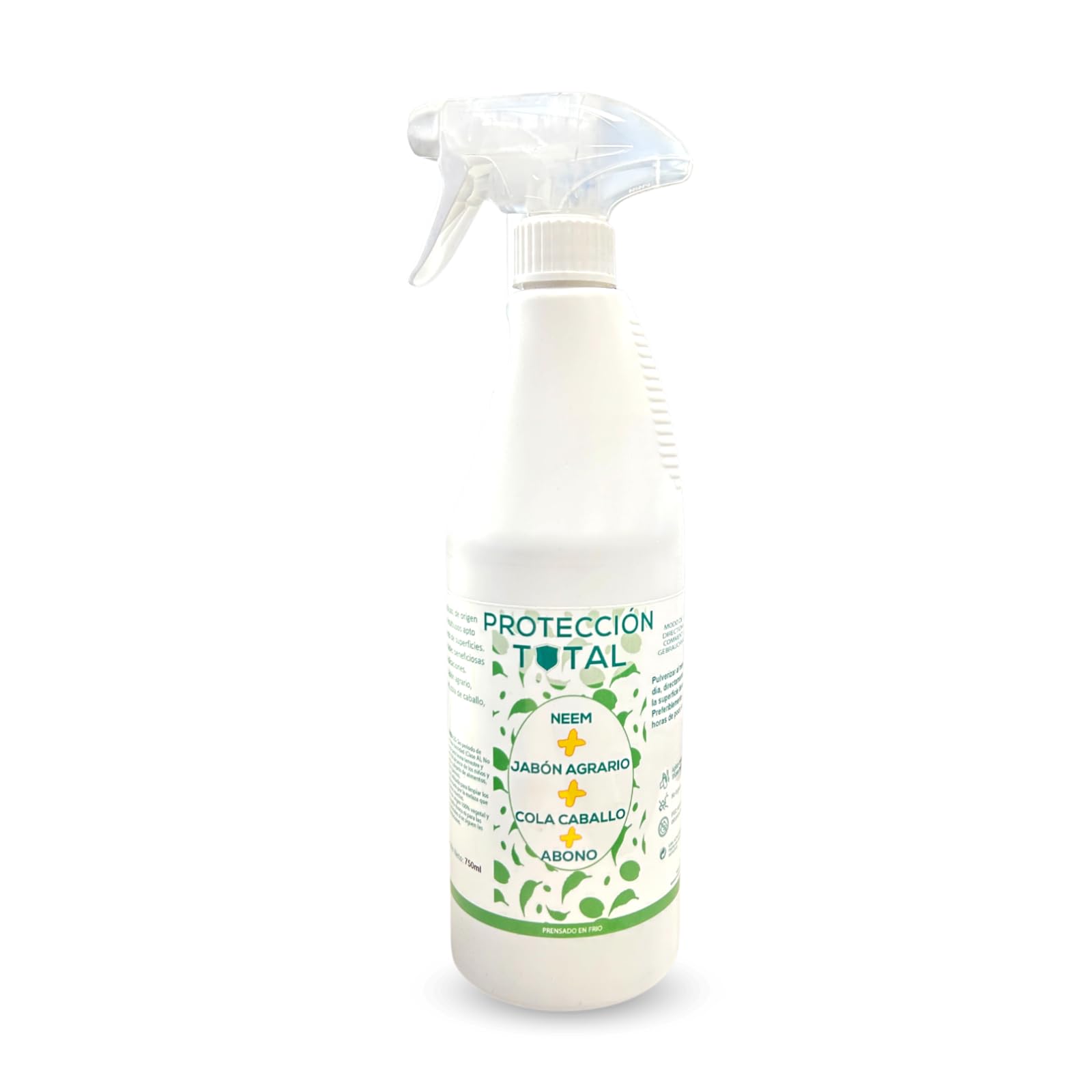 Protección Total: Jabón Potásico, Aceite de Neem, Cola de Caballo y Abono 750ml Spray Listo Uso. Protección, Prevención y Curación de Enfermedades Fúngicas e Insectos Dañinos en Plantas,Residuo Cero