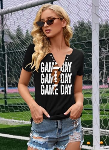 Baseball Shirt Women: Game Day Shirts Baseball V Neck Tshirt Gameday T Shirt Baseball Short Sleeve Tops3