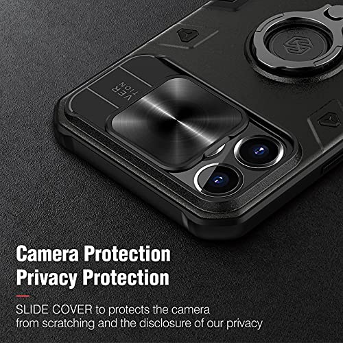 Nillkin Case For Iphone 13 Pro Max Case, Shockproof Phone Case For Phone 13 Pro Max 6.7'' Black [Built In Kickstand&Camera Protector] #TOP2