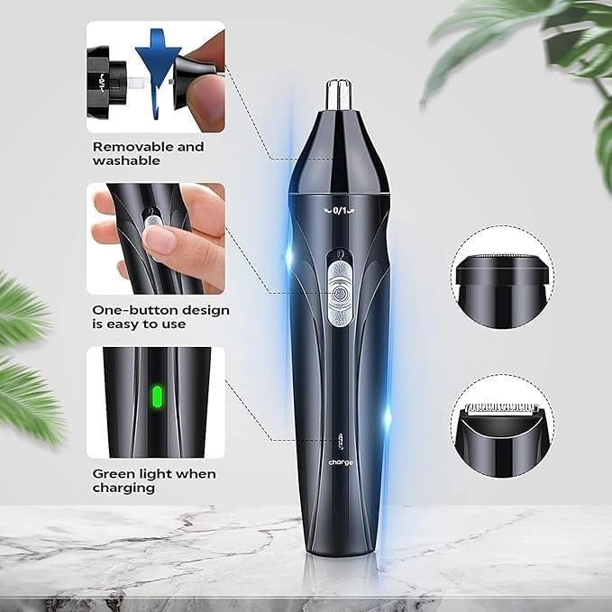 Rasatore per peli del Naso, Professionale USB Ricaricabile, Pulizia dei peli dell'orecchio e del Naso, indolore, Facile da Pulire, Unisex