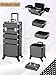 Costravio 5 in 1 Rolling Makeup Case on Wheels Large Cosmetology Case Organizer Beauty Cosmetic Train Case Travel Nail Cart for Make-up Studio Hair Salon, Black Rhinestone