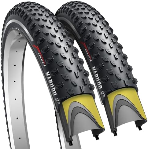 Fincci Marudo 29 x 2.10 Inch Bike Tire, 52-622, Reflective Wall, Foldable, Tough & Durable Nylon Rubber, Kevlar Bead, Set of 2 – Compatible with MTB, Gravel & Hybrid Bicycles