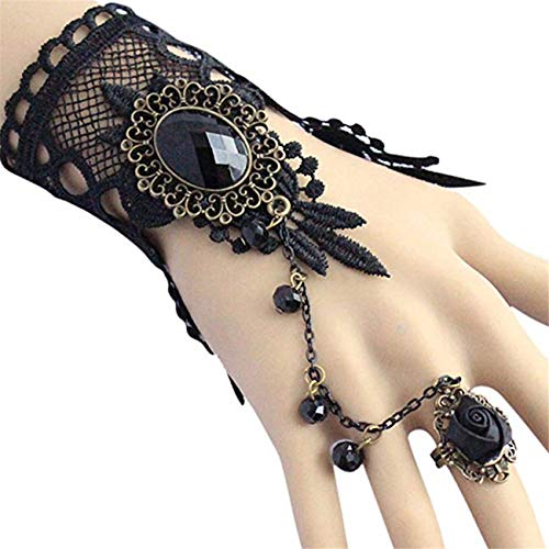 Bigsweety Modèle Gothique Bracelet en Dentelle avec Bague Rétro Main Littéraire Bijoux Grand Choix pour Les Femmes Cover