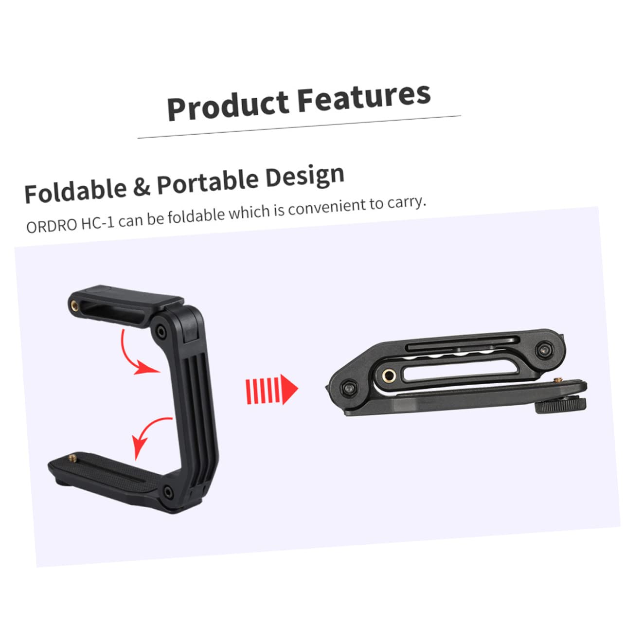 KOMBIUDA Estabilizador de Cámara Plegable y Multipropósito Ranura, Tornillo Estándar 1/4 y Soporte Estable para Vídeo, Cámara y Camcorder