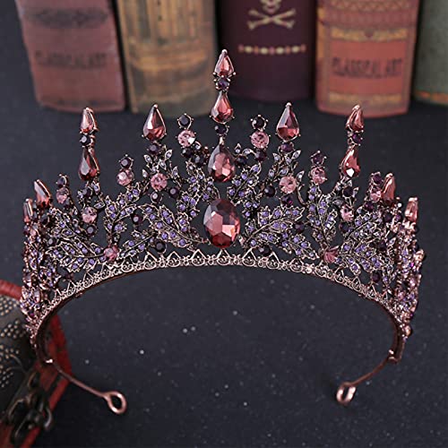 DOYOU Purple Tiaras for Gifts - Tiaras and Crowns for Women - Metal Queen Crowns for Birthdays Party Wedding Pageant Engagement Costume Headpieces