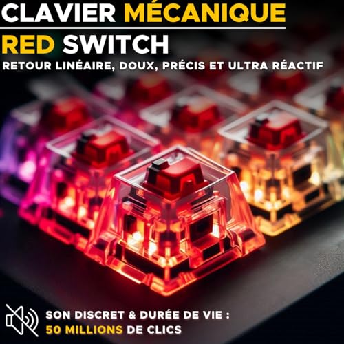 The G-Lab - Keyz Thallium - Tastiera Meccanica 60% USB - Red Switch Interchangeable - Mini Tastiera Gamer, Tastiera Meccanica Formato Ultra-Compatto, 100% Personalizzabile. Pc/ps4/ ps5/xbox - Azerty - - Tastiera gaming - Immagine 2