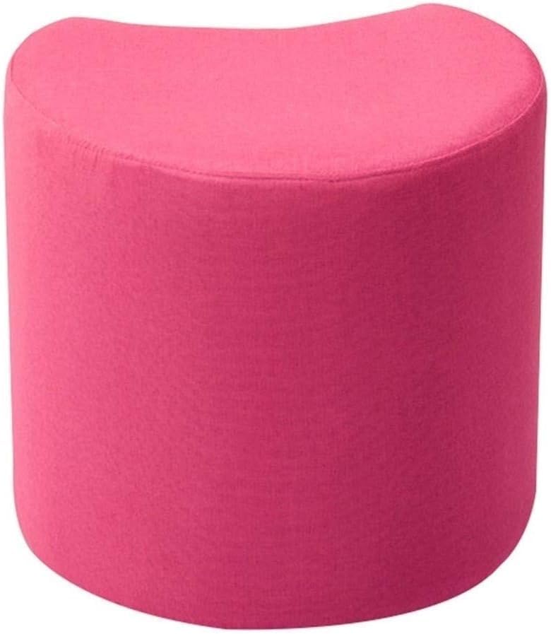 Pouf repose-pieds en tissu rose 40x29x38cm pour salon et dressing