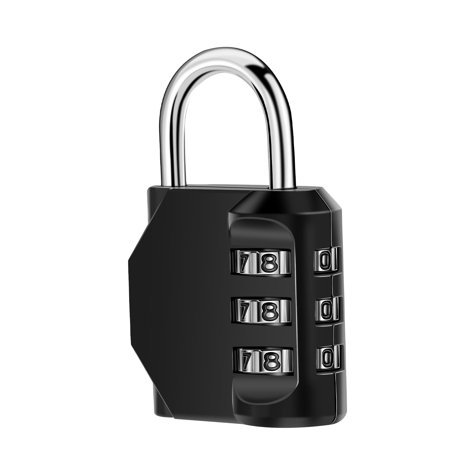 NAGE Schloss mit Zahlencode, Kofferschloss Zahlenschloss, Spindschloss, Zahlenschloss 3 Stellig, Kleines Schloss für Koffer, Rucksäcke, Gepäck, Sporttaschen und Aktentaschen (1 Stück, Schwarz)