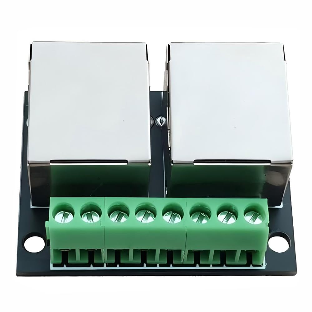 4 unidades RJ45 Ethernet Dual hembra Terminal Breakout Board | Adaptador doble de 3,5 mm, RJ45, enchufes dobles a 8 pines