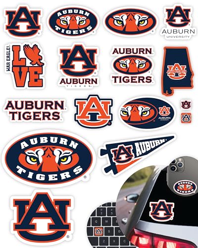 Image of Auburn Tigers Stickers & Decals for Car, Laptop & Phone 14 Pcs