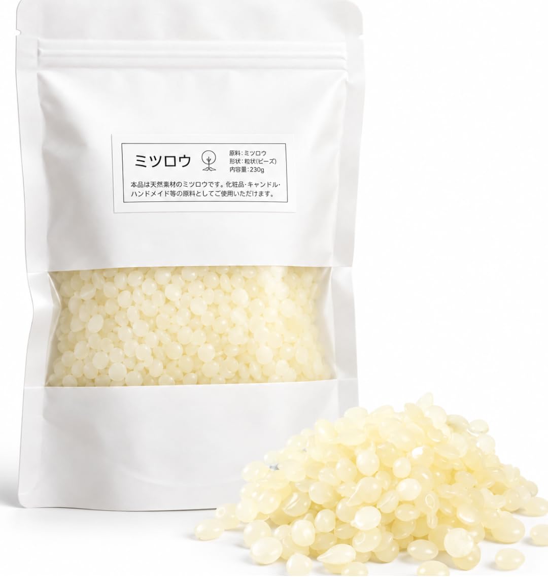 Amazon.co.jp: ミツロウ 蜜蝋 230g ビーズ ワックス beeswax