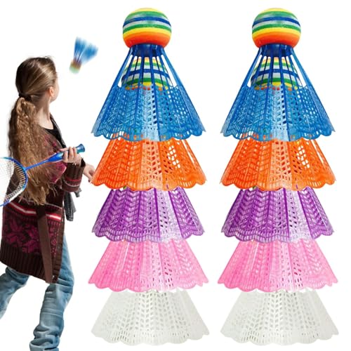 Juego de volante de bádminton, kit de bádminton colorido de nailon, 2.4 x 2.95 pulgadas, accesorios deportivos de agarre ergonómico para balcón, jardín, parque infantil, hogar, gimnasio, multicolor