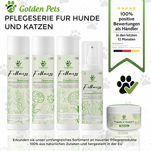 Fellglück Sensitiv Hundeshampoo - Für alle Hunde und Welpen, 100% natürliche Fellpflege gegen Juckreiz, Fellglanz, Fellpflege & bessere Kämmbarkeit, 250 ml + neues E-Book Golden Pets