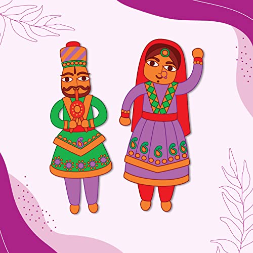 Image of Bhai Please Rajasthani Traditional Couple Theme Fridge Magnet - Couple Gift