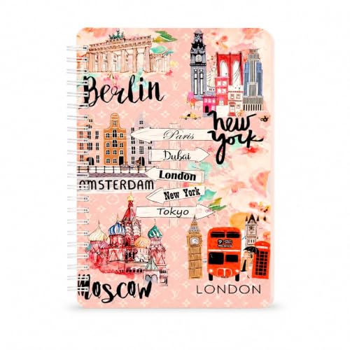 Carnet A5 à spirale WIRO 192 pages lignées couverture velours