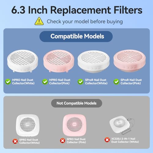 5 filtros de repuesto para colector de polvo de uñas miniatura 2