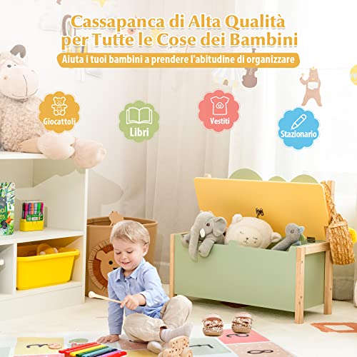 RELAX4LIFE Cassapanca Contenitore in Legno con