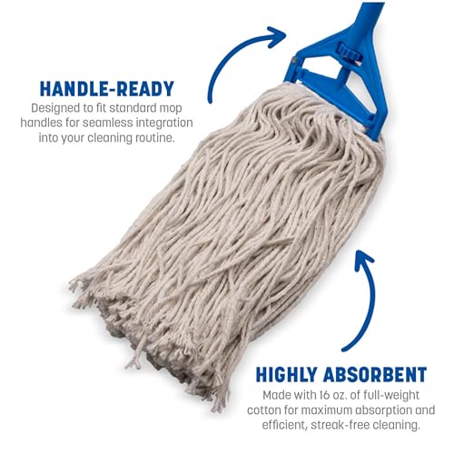 Image of SPARTA Cotton-fiber Head, absorbent Cotton-fiber Head Replacement, Floor Cleaning Essentials for Commercial and Home Use, 1 Count, 16 Oz