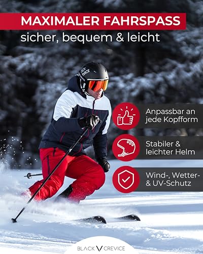 Black Crevice Skihelm Kitzbühel I Ski-Helm in sportlichem Design I Skihelm Herren & Damen I Skihelm...