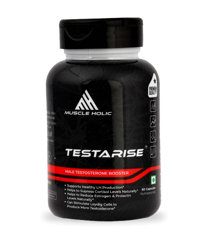 Testarise Men’s Vitality Supplement | Natural Blend with KSM-66 Ashwagandha, Shilajit & Zinc | Boosts Energy, Stamina & Strength | Supports Muscle Performance | 90 Capsules, 100 g