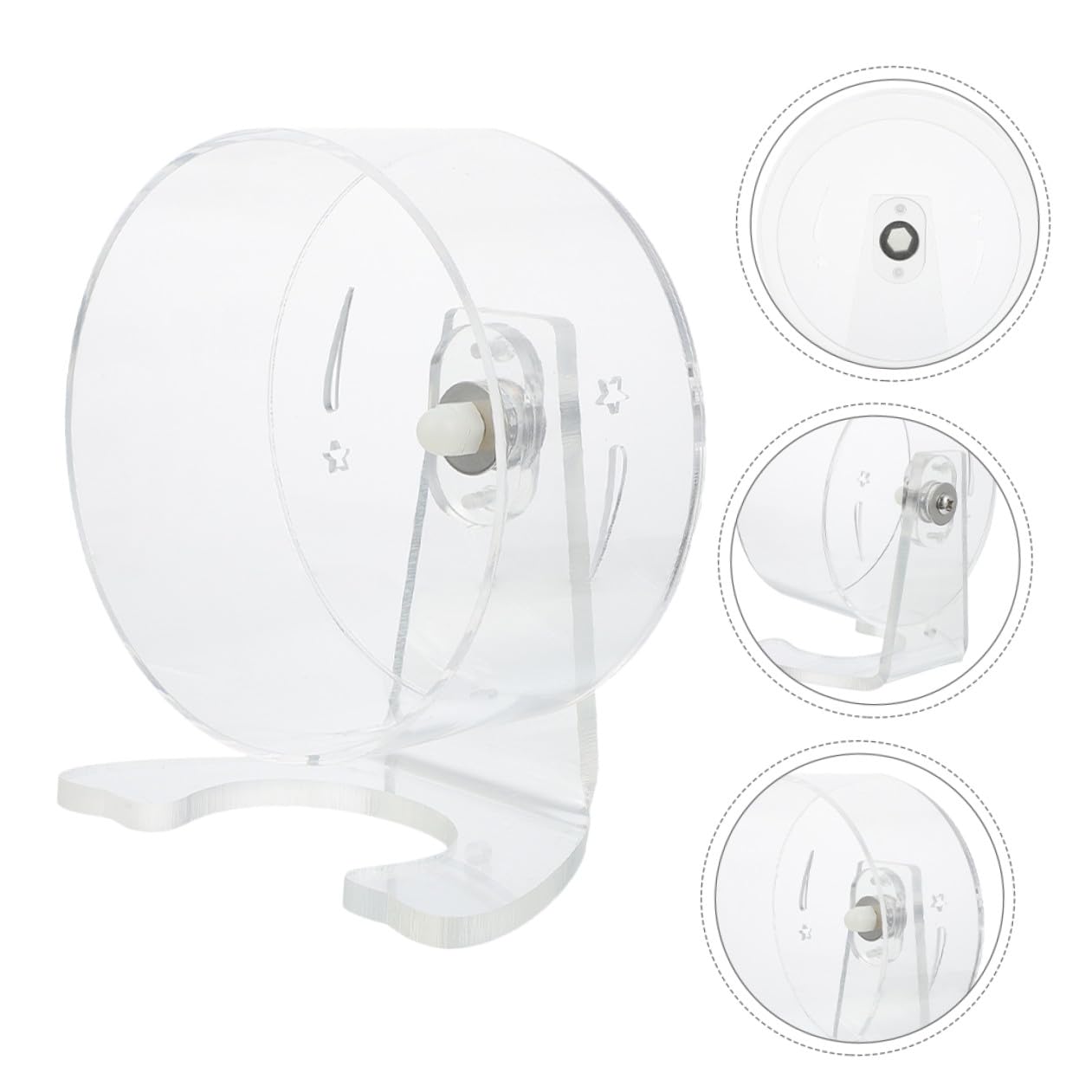 Leises Hamsterrad mit Ständer 22cm Transparentes Laufrad für Hamster Rennmäuse und Kleine Haustiere Geräuschloses Aktivitätsspielzeug