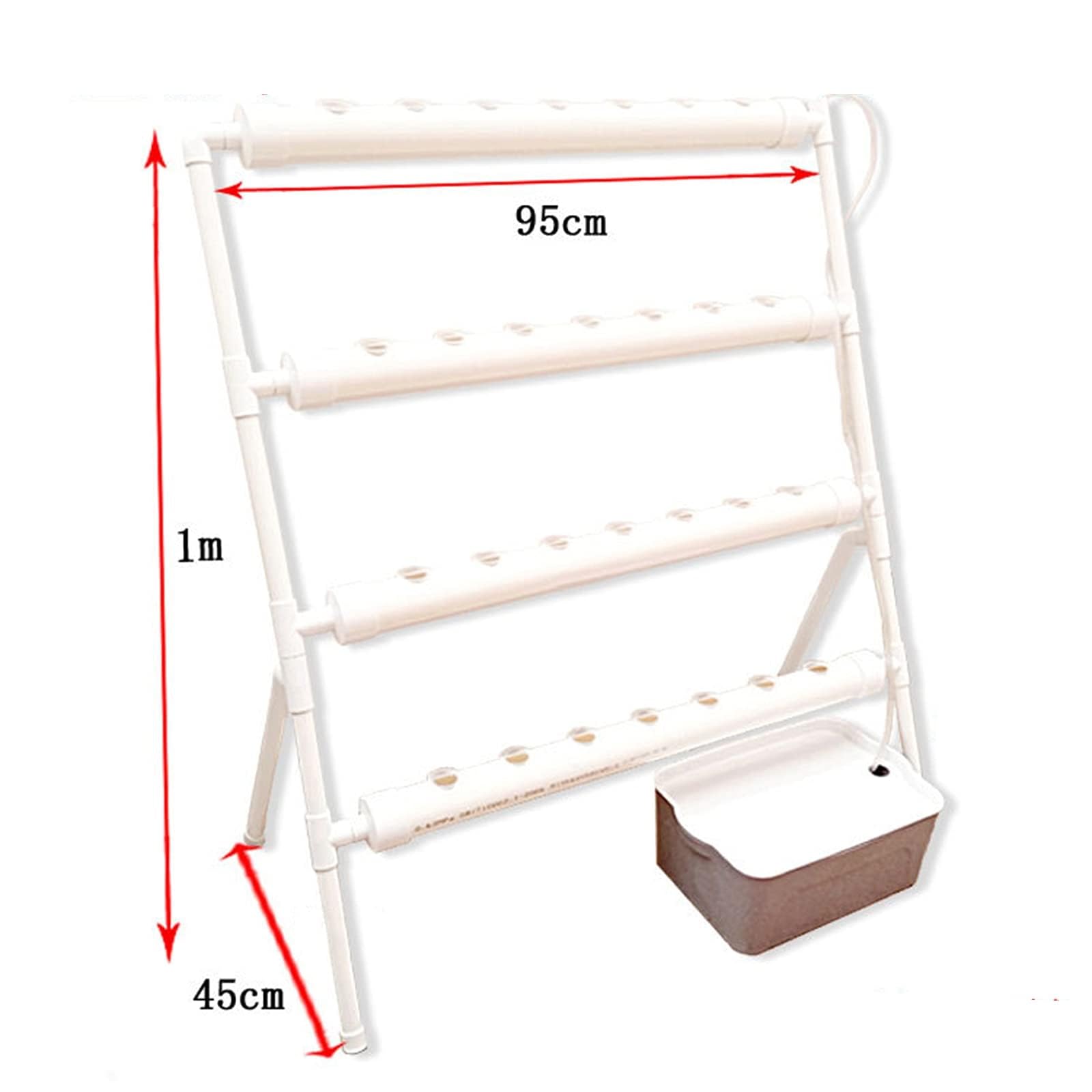 Sistema de cultivo hidropónico, torre hidropónica con estantería de 4 niveles y 36 agujeros para plantas, bomba de agua, para uso interior y exterior