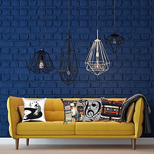 Cassette Pillow Covers 18X18 Inch Set Of 4 Music Tape Magnetic Vinyl Records Symbol Throw Pillowcase Zippered Square For Couch Sofa Chair Car Bedroom Living Room Sound Decorative Cushion Cases #TOP2