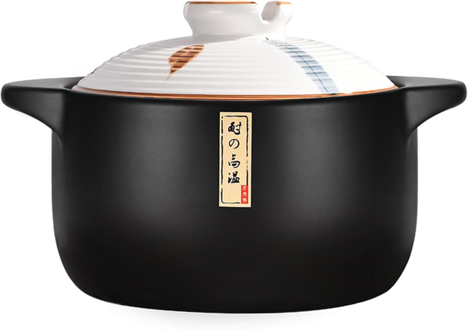 Casserole en céramique résistante à la chaleur avec couvercle 5,5L pour soupes