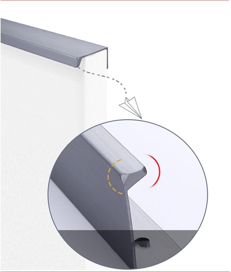 Uchwyty do szafek, Uchwyty do szafek aluminiowych Space, szafa, kuchnia, uchwyt do szafek, uchwyty do szuflad, matowa czerń, 2 sztuki(Hole distance 96mm)