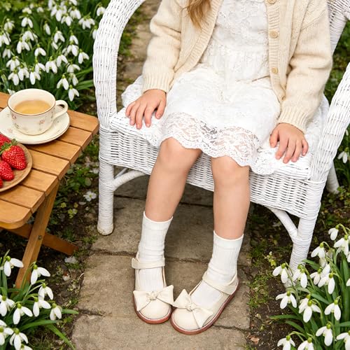 Image of Flaryzone Toddler Girls Mary Jane School Uniform Oxfords Dress Shoes Flats | Wide Round Toe,Cushioned Comfort, Flower Girl shoes for Wedding Party Daily