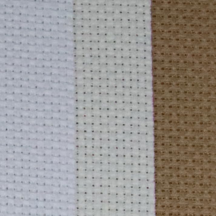 Image of KCS 3 pc of 15 inch x 18 inch(38cmx45cm) 14 Count Cross Stitch Cotton Aida Cloth Needlework Rolled Fabric Box,14CT,White+Antique White+Khaki