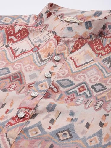 Image of Majestic Man Men's Cotton Blend Regular Fit Casual Ethnic Motifs Abstract Printed Kurta