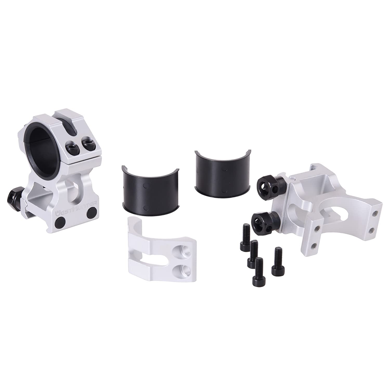 WestHunter Optics WH-5095 Anillas para Mira Telescópica, Exclusivamente para Actividades Deportivas | Silver, Altura Central de 36 mm