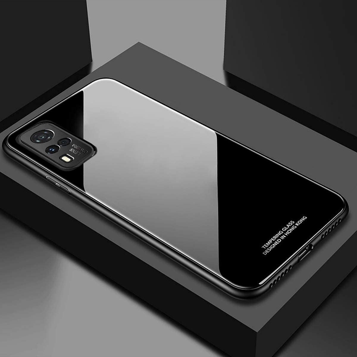XYKOS Glass Back Cover Case for Vivo V20 Pro [Soft Edge Protective TPU Bumper] Luxurious OG Glass Back Case Cover for Vivo V20 Pro (Black) (B0BNGBQFRK) Amazon Price History, Amazon Price Tracker