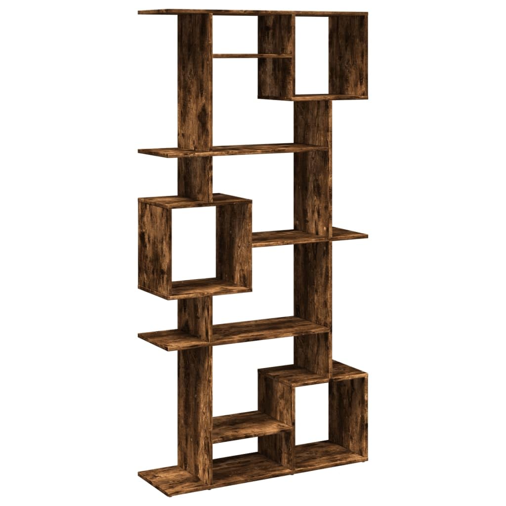 Mueble estantería de madera de roble ahumado con acabado moderno