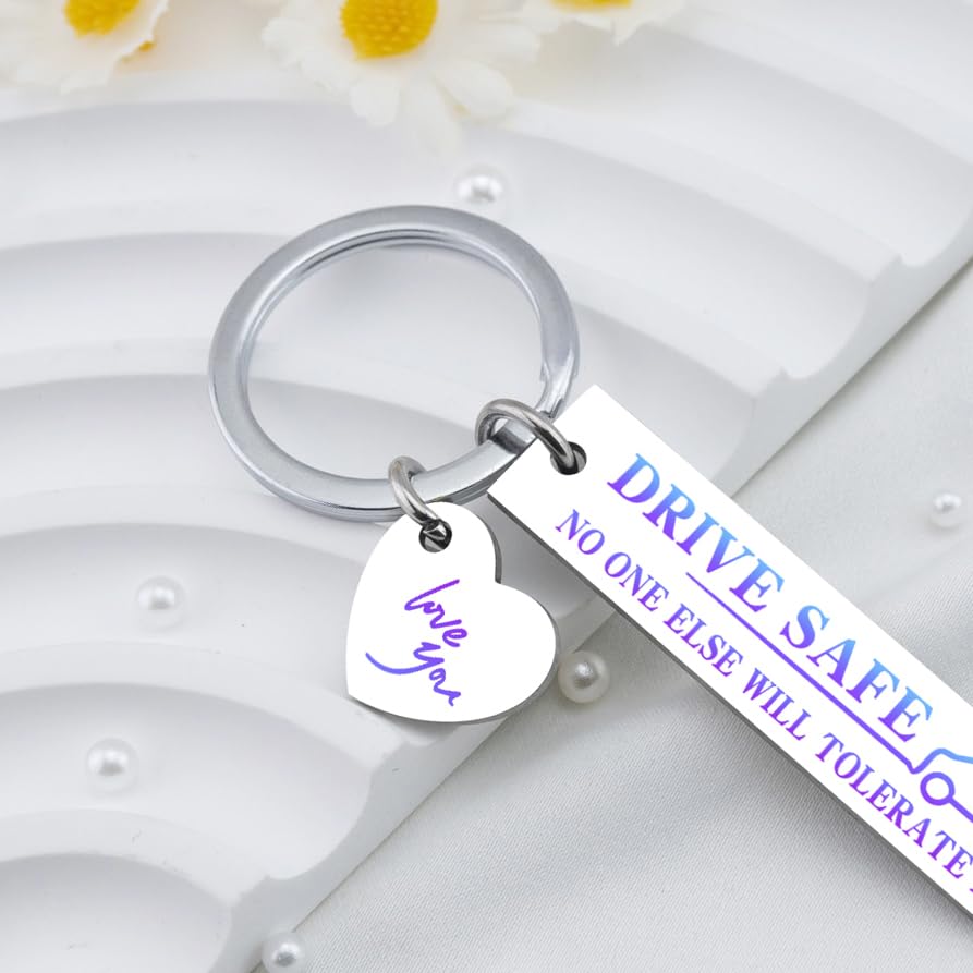 Image of isiyu Valentines Day Gifts for Him Men Boyfriend Husband Drive Safe I Love You Keychain Naughty Birthday Anniversary Sweetest Day Gift for Couples Be Safe Keychain