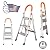 New 3 Step Aluminum Ladder Folding Steel Step Stool Anti-Slip 330Lbs Capacity