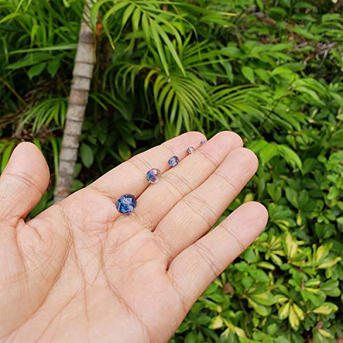 Image of Translucent Blue Rondelle Glass Beads for Jewelry Making, Faceted Briolette Crytal Spacer Beads for Bracelet Necklace Earring (2mm 4mm 6mm 8mm 10mm Mixed Sizes, 1000pcs)