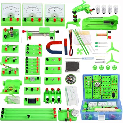 Electromagnetismo Kit,Circuit y Magnetismo Kits de experimentos,Kits de experimentos de Circuito y magnetismo,98pcs con Instrucciones De Funcionamiento,para Experimento de Ciencia educativa