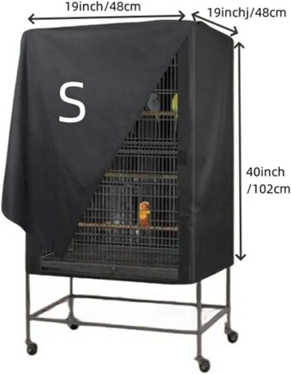 Bird Cage Cover New Bird Cage Cover Washable Good Night Waterproof Aviary for Parrot Pet Dust Covers Oxford Cloth Hood(8x48x102cm)