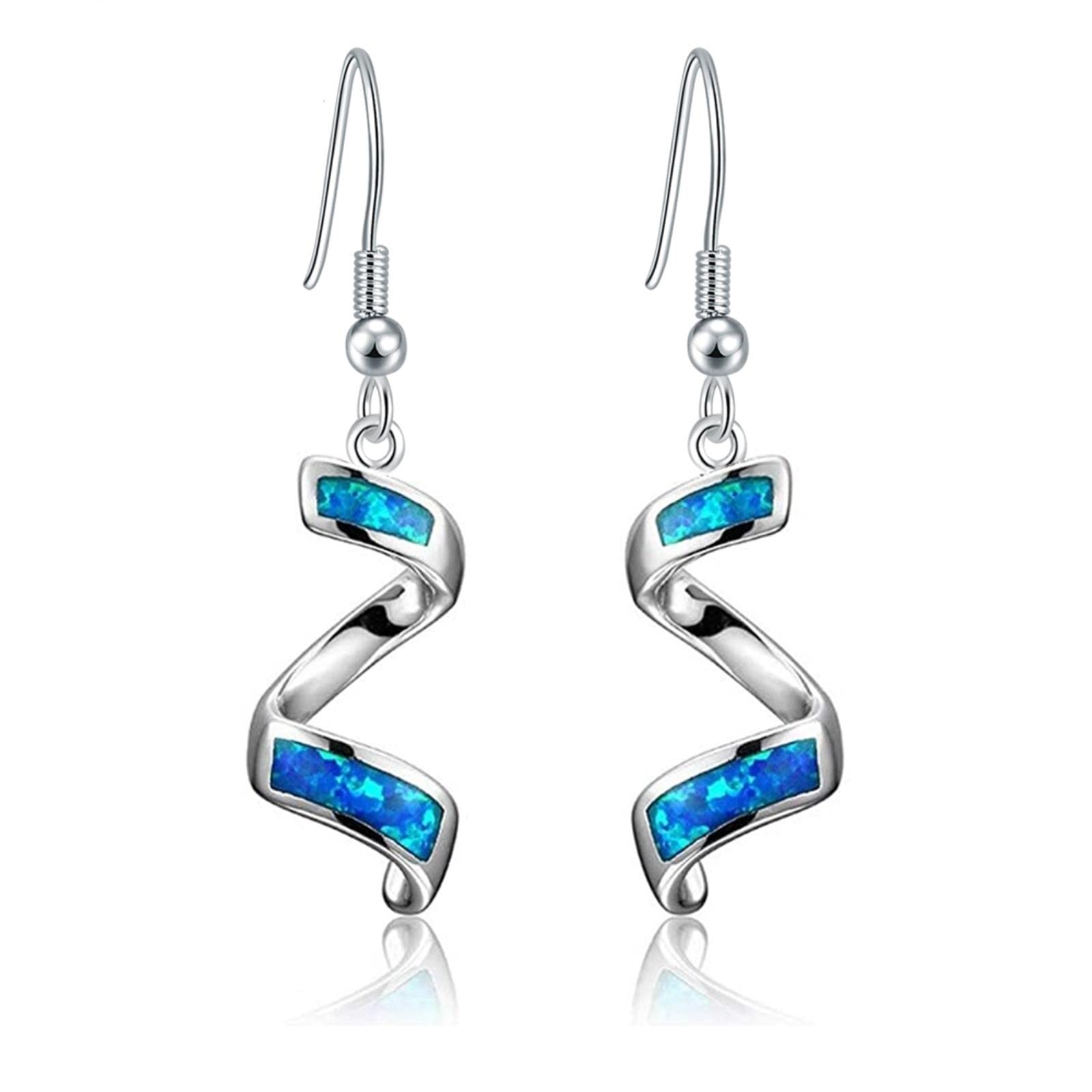 DAOMEI Created Pink Orange White Blue Fire Opal For Women Jewelry Drop Earrings