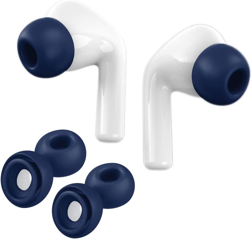 Kisface Anti Slip Earbud Silicone Cover Case Earphone Tips Compatible with AirPods Pro 2019 Earplugs 2 Pairs(Dark Blue/S)