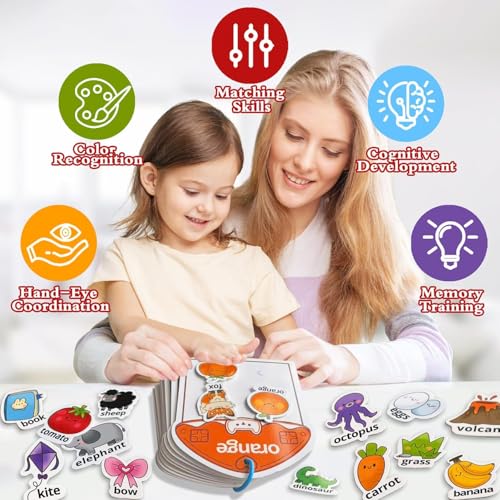 Image of Color Sorting Game Montessori STEM Sensory Training Early Educational Preschool Learning Activity Toy Gift for Toddlers Kids Ages 2 3 4 5 (Color Classification Book)