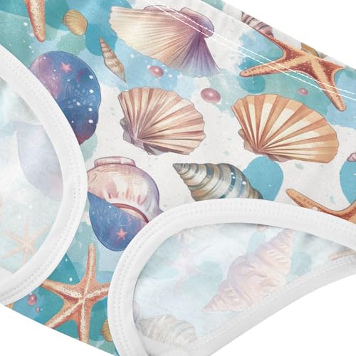 Wusikd Shells Sea Girls' Underwear Cotton Stars Girls Briefs Soft Toddler Underwear 2T4