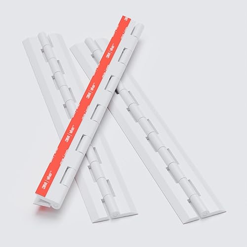 4 bisagras acrílicas blancas de 11.811 in. No requiere pegamento, autoadhesivas. Acrílico plástico blanco, 11 1316-4 unidades